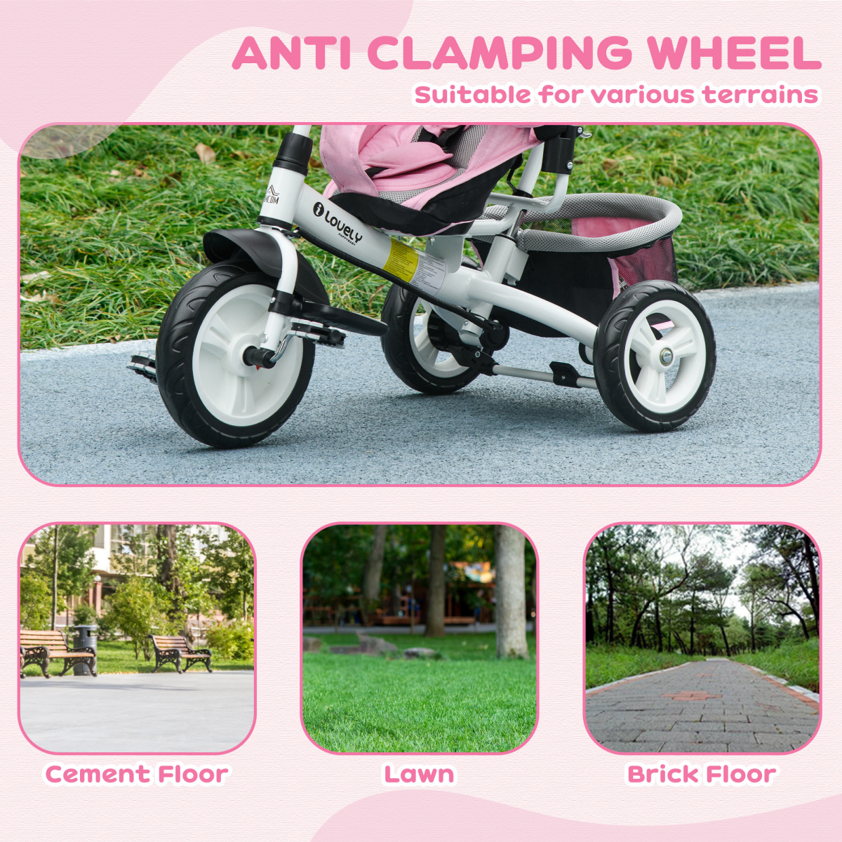 6-in-1 Kids Trike & Stroller with Parent Handle Green