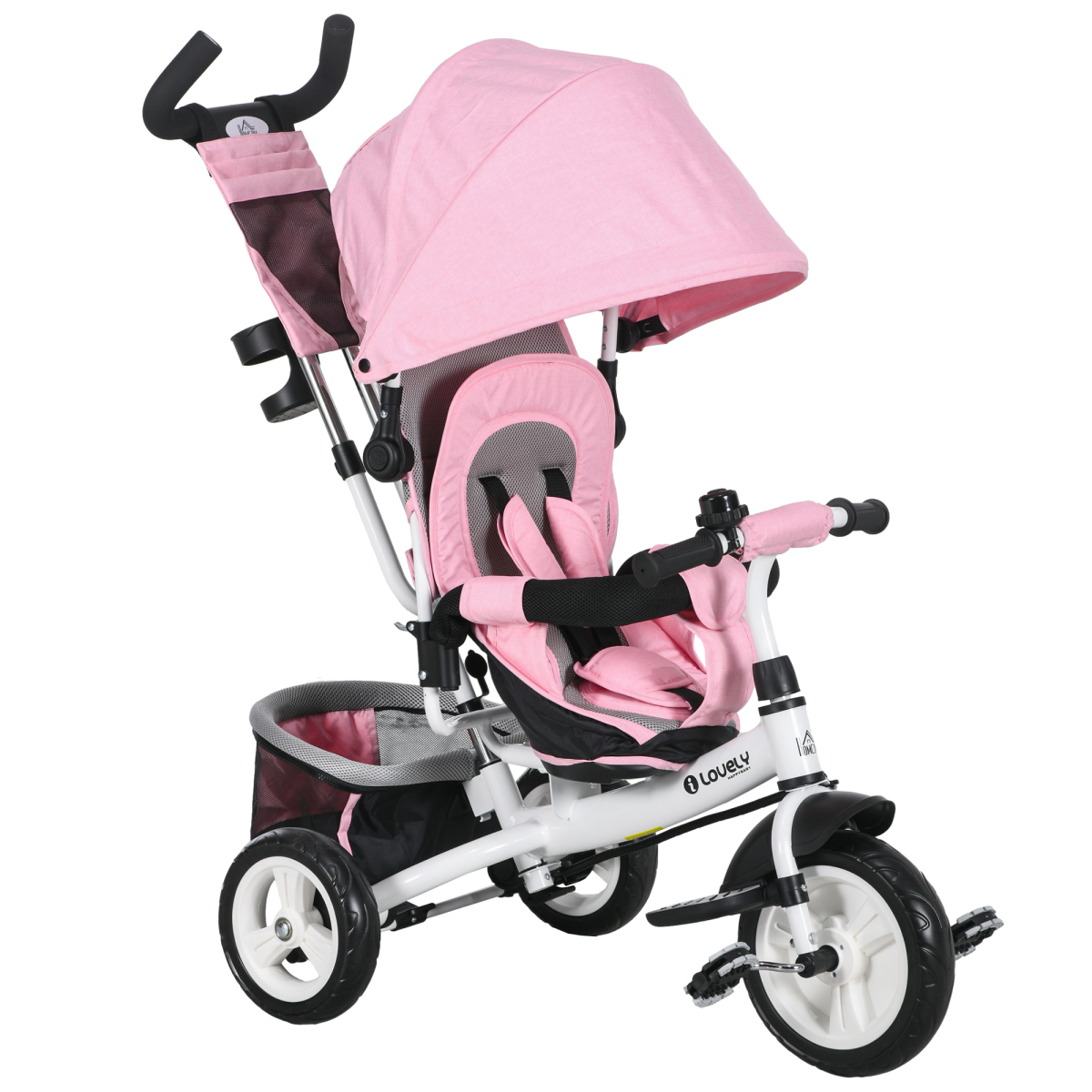 6-in-1 Kids Trike & Stroller with Parent Handle Green