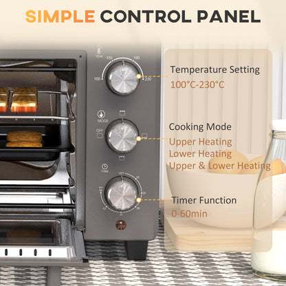 21L Compact Electric Oven with Adjustable Temp & Timer