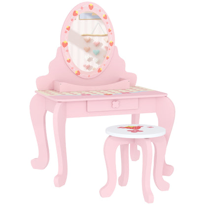 AIYAPLAY Enchanted Kids Vanity Set – 2-Piece Dressing Table with Stool