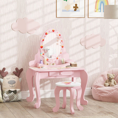 AIYAPLAY Enchanted Kids Vanity Set – 2-Piece Dressing Table with Stool
