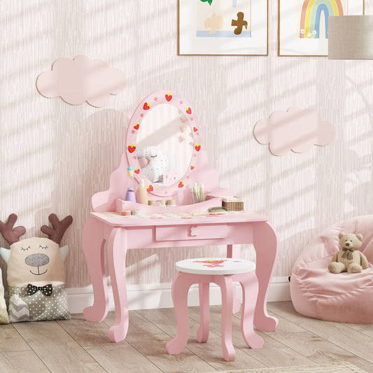 AIYAPLAY Enchanted Kids Vanity Set – 2-Piece Dressing Table with Stool