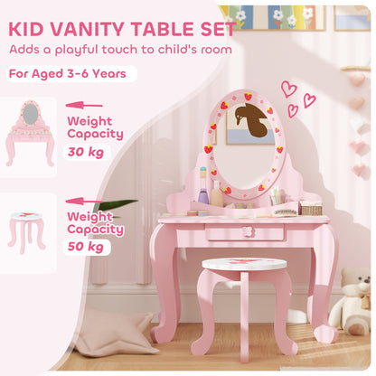 AIYAPLAY Enchanted Kids Vanity Set – 2-Piece Dressing Table with Stool