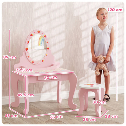 AIYAPLAY Enchanted Kids Vanity Set – 2-Piece Dressing Table with Stool