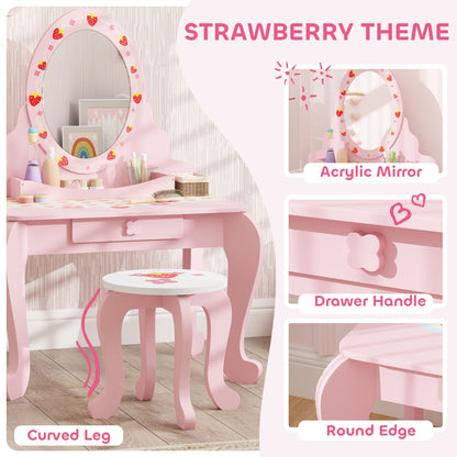 AIYAPLAY Enchanted Kids Vanity Set – 2-Piece Dressing Table with Stool