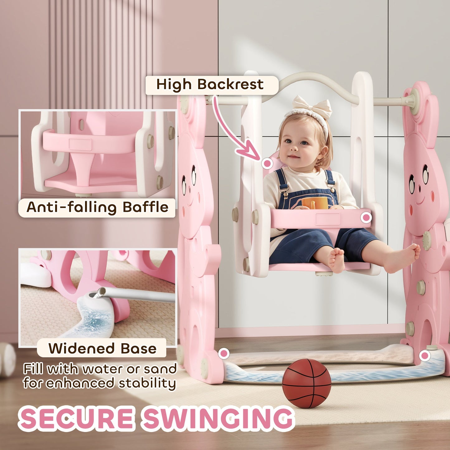 AIYAPLAY Rabbit Playground Set: 4-in-1 Slide, Swing & Climber for Kids!