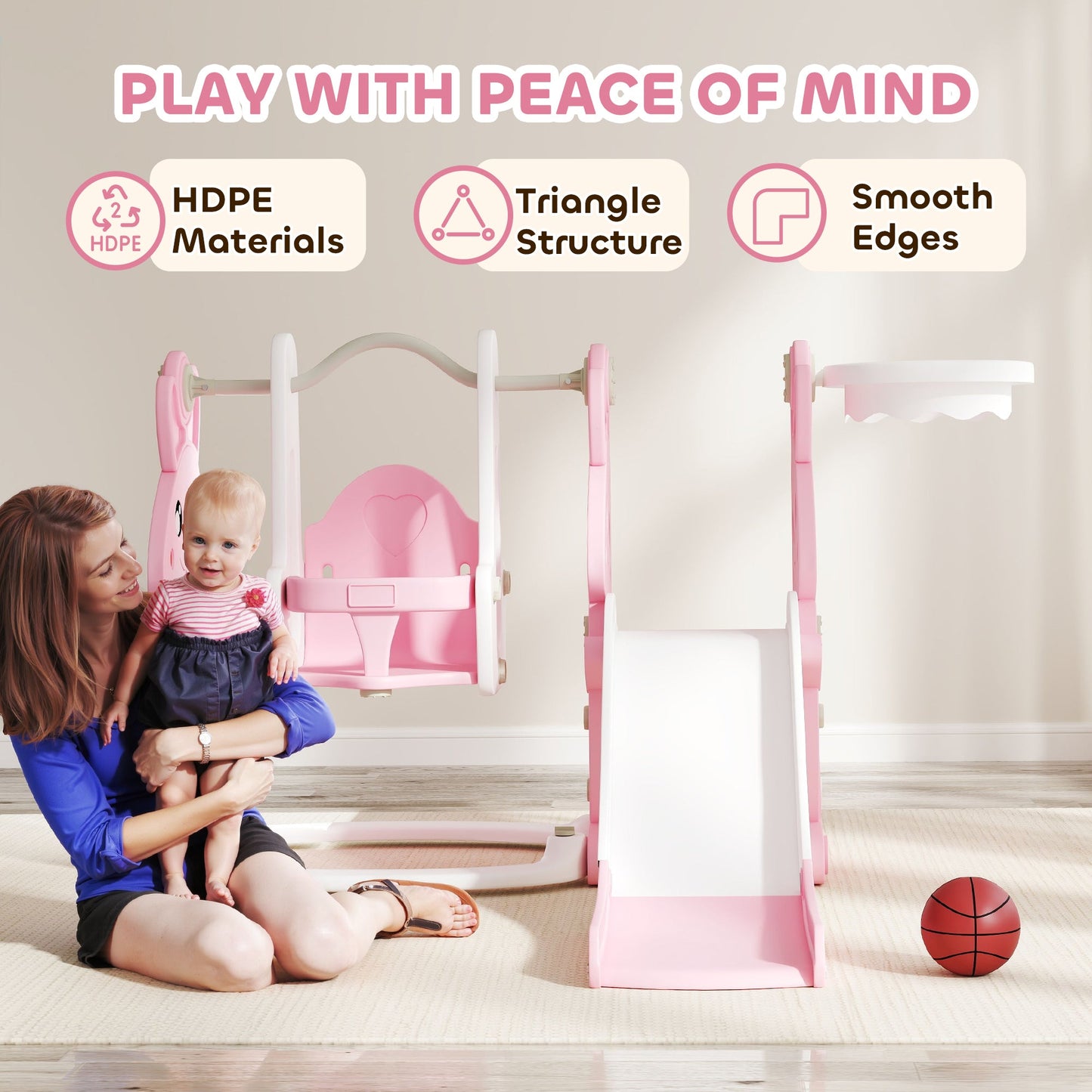 AIYAPLAY Rabbit Playground Set: 4-in-1 Slide, Swing & Climber for Kids!