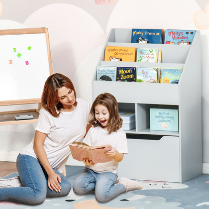 Kids Bookcase & Toy Box: Mobile, Compact Storage Solution for Young Readers