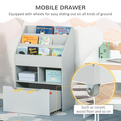 Kids Bookcase & Toy Box: Mobile, Compact Storage Solution for Young Readers