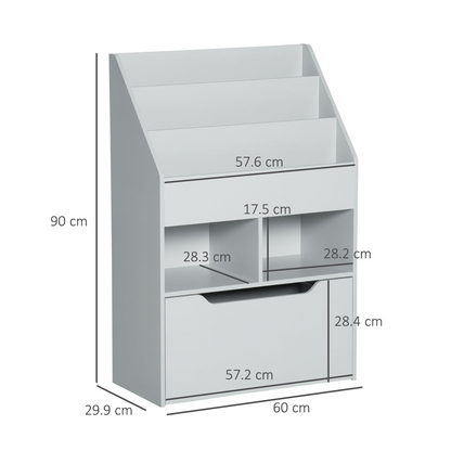 Kids Bookcase & Toy Box: Mobile, Compact Storage Solution for Young Readers