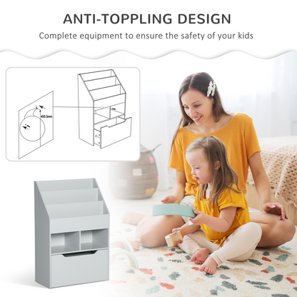 Kids Bookcase & Toy Box: Mobile, Compact Storage Solution for Young Readers