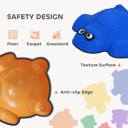 AIYAPLAY 9 PCS Colorful Turtle-Shaped Stepping Stones for Kids' Balance Fun