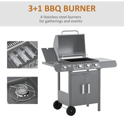 3+1 Burner Gas BBQ Grill