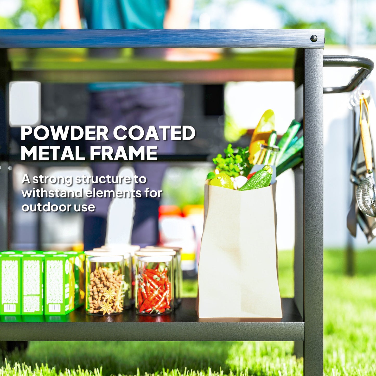 Portable BBQ Trolley With Wheels