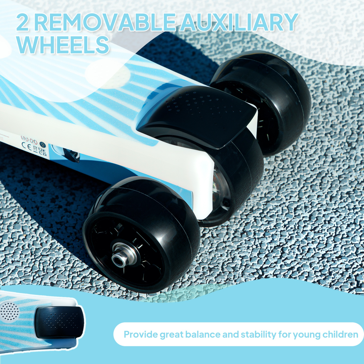 AIYAPLAY Kids Electric Scooter with Balance Wheels for Ages 4-7