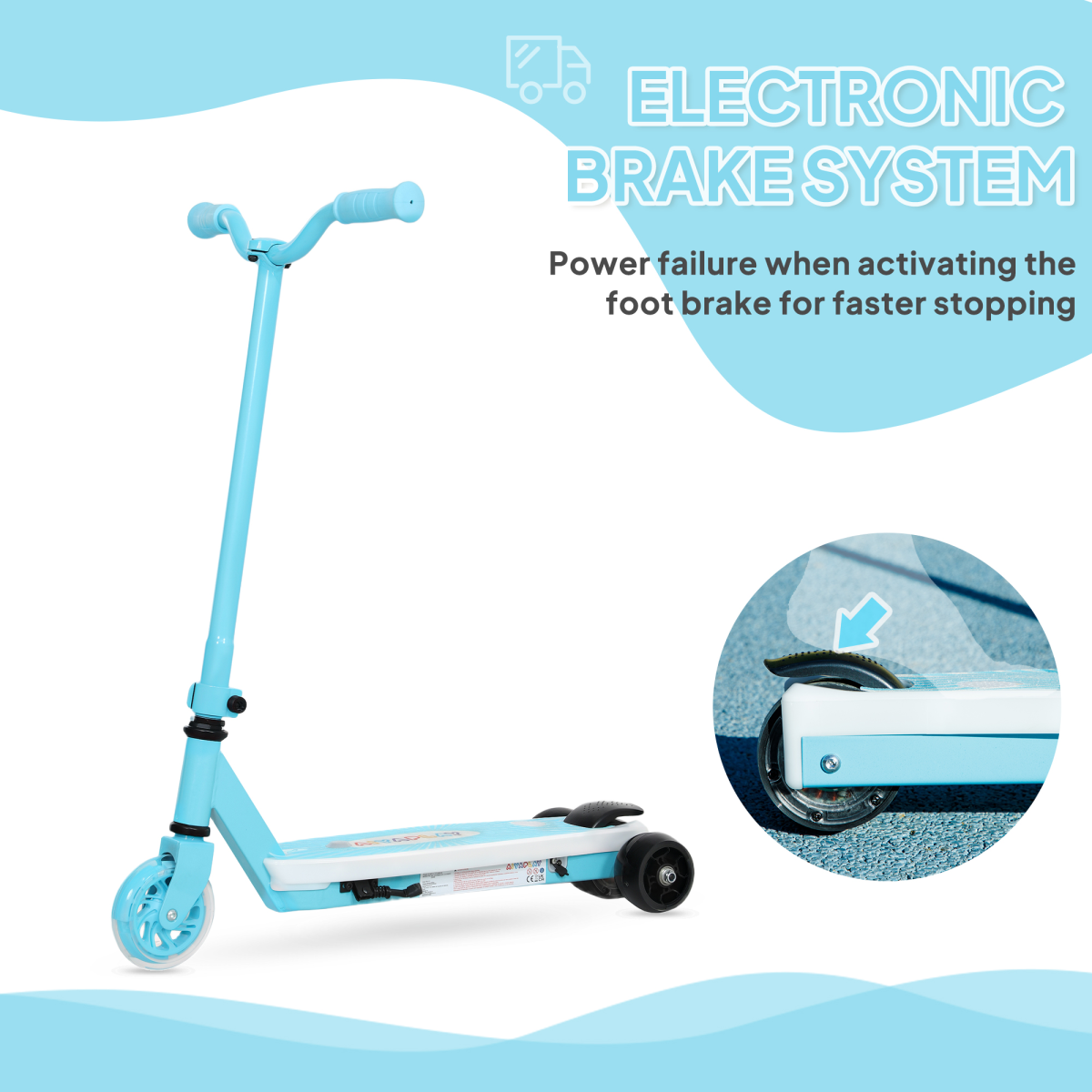 AIYAPLAY Kids Electric Scooter with Balance Wheels for Ages 4-7