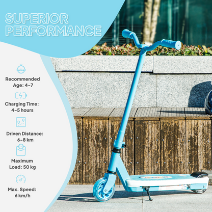 AIYAPLAY Kids Electric Scooter with Balance Wheels for Ages 4-7
