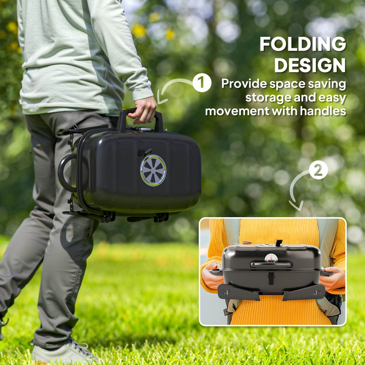 Portable Charcoal BBQ Grill – Perfect for Camping Adventures