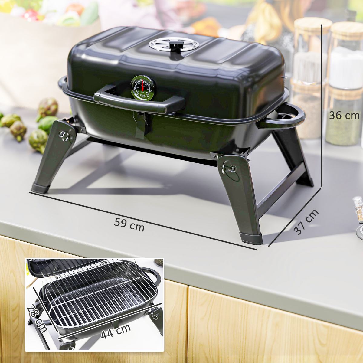 Portable Charcoal BBQ Grill – Perfect for Camping Adventures
