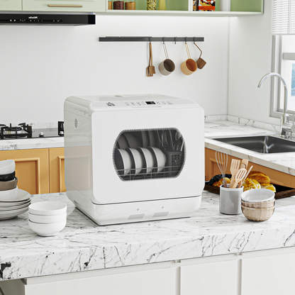 Compact 4-Place Dishwasher: 6 Programs for Effortless Cleaning