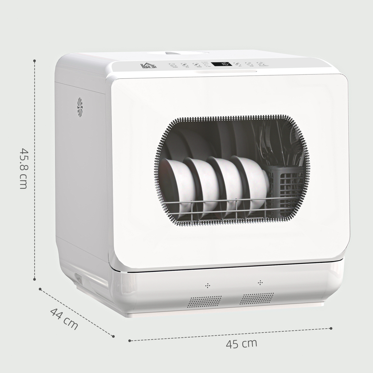 Compact 4-Place Dishwasher: 6 Programs for Effortless Cleaning