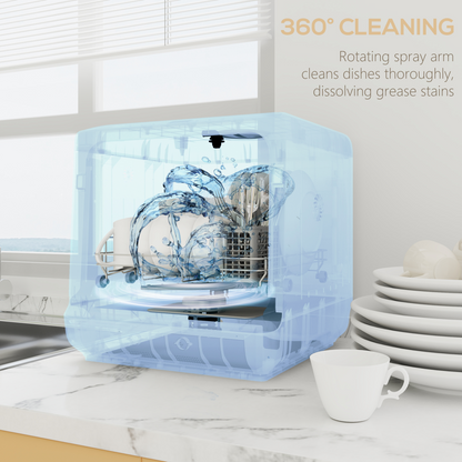 Compact 4-Place Dishwasher: 6 Programs for Effortless Cleaning