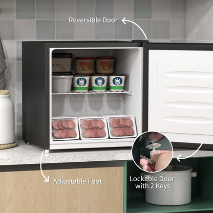 35L Compact Tabletop Freezer - Space-Saving Black Design with Keys