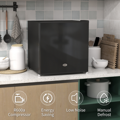 35L Compact Tabletop Freezer - Space-Saving Black Design with Keys