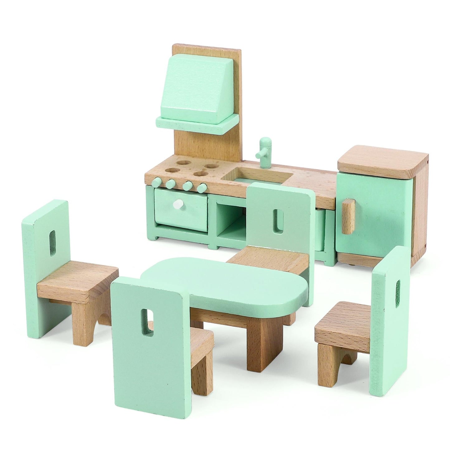 SOKA Room Playset: Enchanting Wooden Dollhouse Furniture