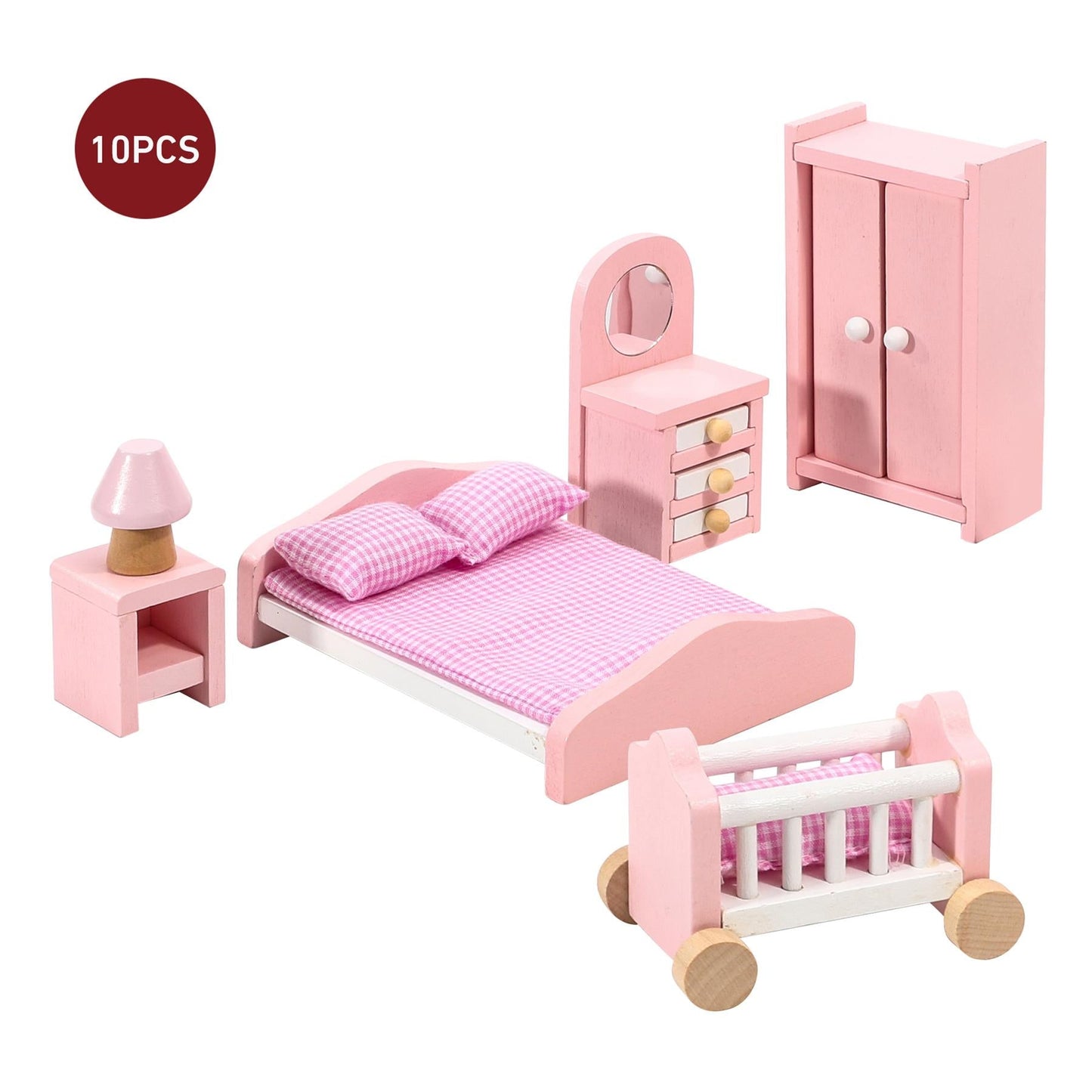 Enchanting 6-Piece Dollhouse Bedroom Set