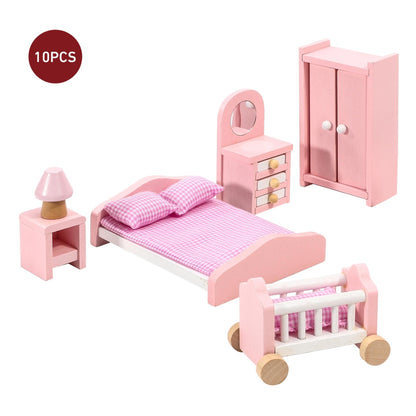 Enchanting 6-Piece Dollhouse Bedroom Set