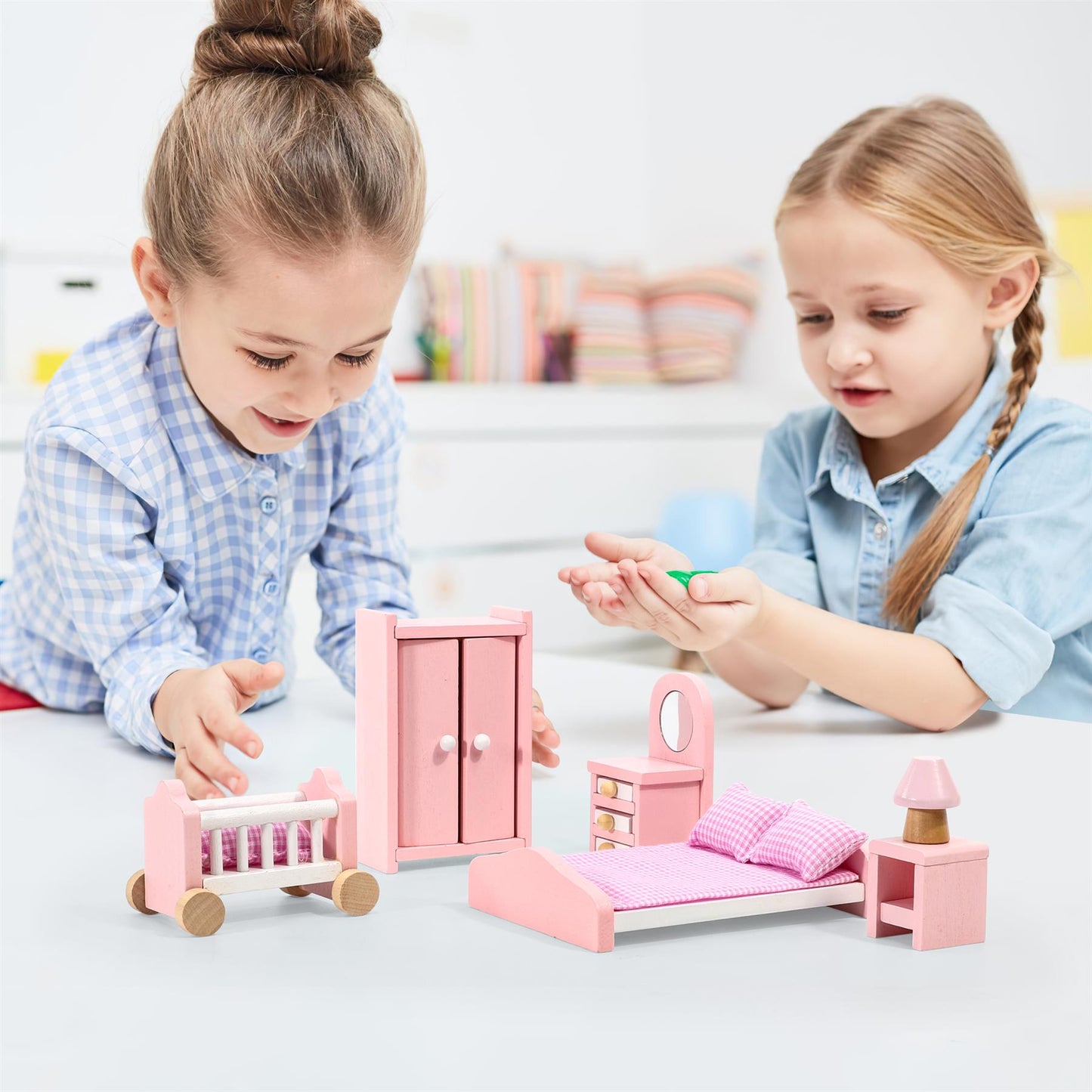 Enchanting 6-Piece Dollhouse Bedroom Set