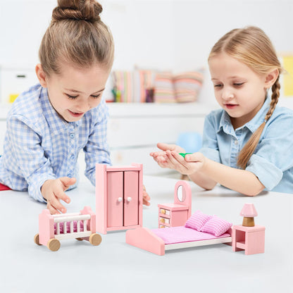 Enchanting 6-Piece Dollhouse Bedroom Set