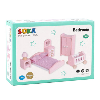 Enchanting 6-Piece Dollhouse Bedroom Set