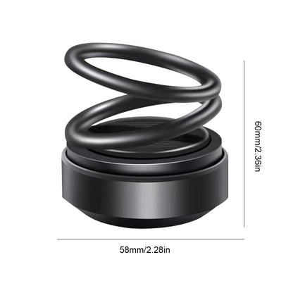 Solar Powered Car Fragrance Diffuser – Rotating Double Ring Aromatherapy Decoration