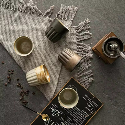 Set of 2, 4 & 6 Premium Stoneware Ceramic Coffee Tumbler Mugs - 5 Colours