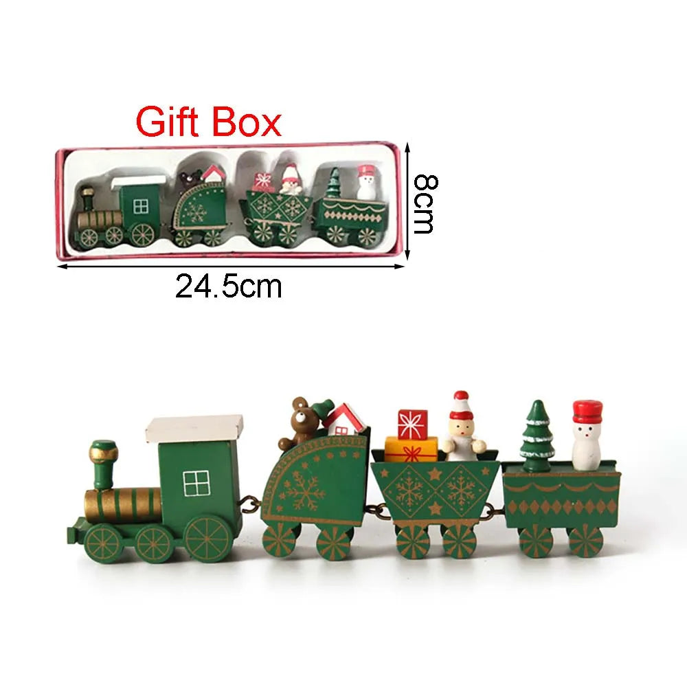 Wooden Christmas Train Decoration – Moving Train Ornament for Home, Tree & New Year Holiday Gifts 2025