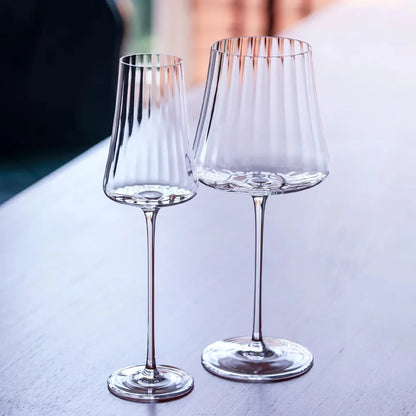 Sets of 2, 4 & 6 Handmade Sky Ripple Crystal Wine & Champagne Glasses - 5 Styles