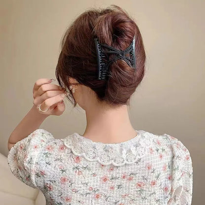 Vintage Elastic Magic Hair Comb – Creative Double Clip Headwear for Women Hairstyling & Fashion Accessories