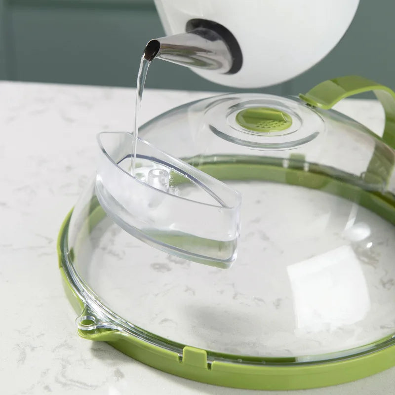 Microwave Splatter Cover With Water Steamer