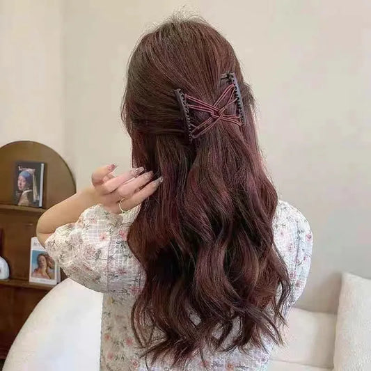 Vintage Elastic Magic Hair Comb – Creative Double Clip Headwear for Women Hairstyling & Fashion Accessories