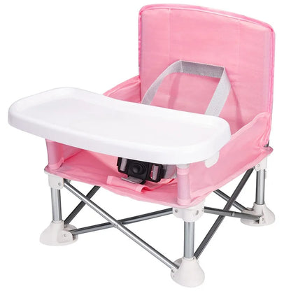 Portable Baby Booster Seat – Folding Travel Dining Chair with Feeding Tray for Kids
