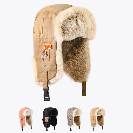 Winter Bomber Hat – Unisex Thick Fur Ushanka with Earflaps, Windproof Russian Ski Cap for Men & Women