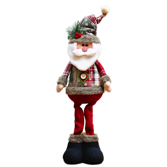 3pcs Standing Christmas Dolls Set – Santa Claus, Snowman & Reindeer Holiday Decorations for Home & New Year Gift