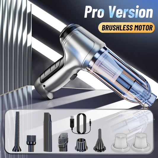Portable Car Vacuum Cleaner – Wireless Handheld 95000PA Suction with Blower