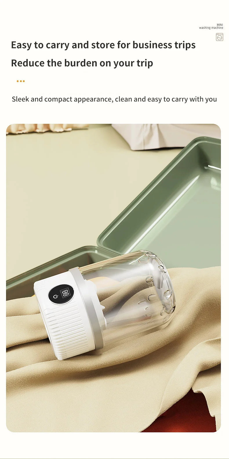 Wireless Mini Washing Machine – 1L Portable Underwear & Socks Cleaner with Dehydration Function
