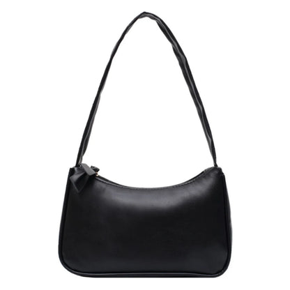 Retro Women’s Shoulder Bag – PU Leather Bow Handbag Baguette Purse