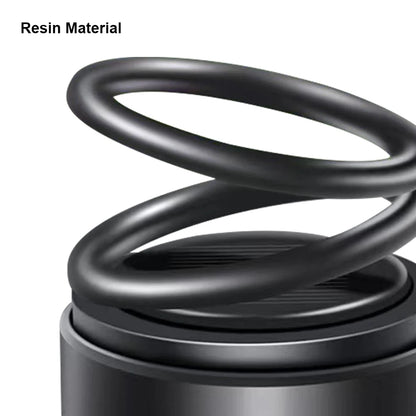 Solar Powered Car Fragrance Diffuser – Rotating Double Ring Aromatherapy Decoration