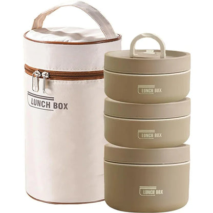 Portable Insulated Lunch Box Set – 3 Stackable Thermal Food Containers for Adults & Kids