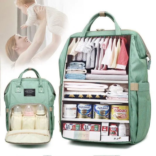 Large Capacity Diaper Bag – Multifunctional Waterproof Mummy Backpack for Baby Care & Travel